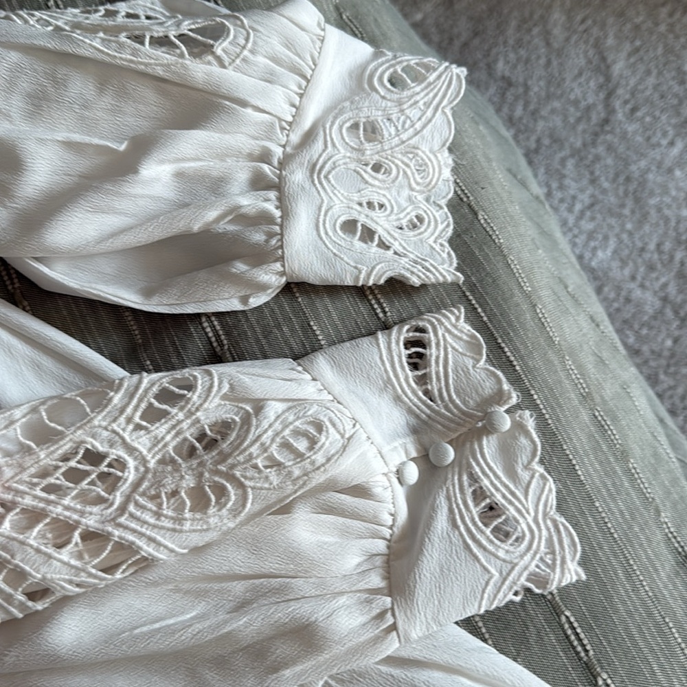 Nasty Gal White Lace Long Sleeve Wedding / Photo Dress - Picture 9 of 12